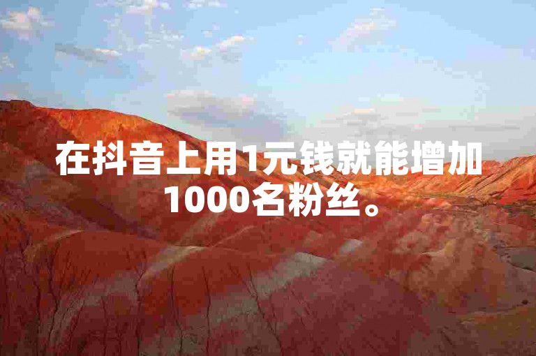 在抖音上用1元钱就能增加1000名粉丝。