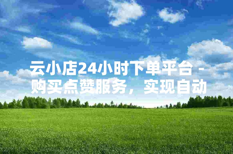 云小店24小时下单平台 - 购买点赞服务，实现自动下单，全天候不间断服务如何配置。