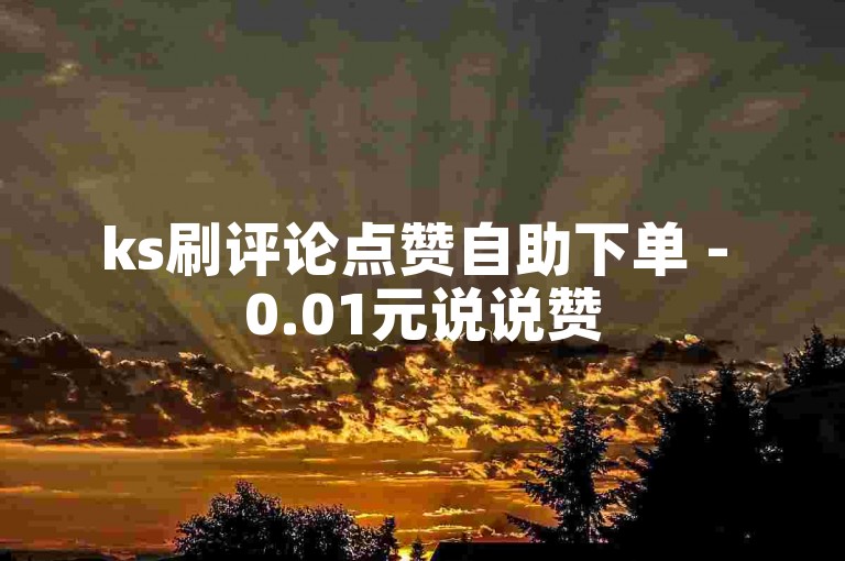ks刷评论点赞自助下单 - 0.01元说说赞