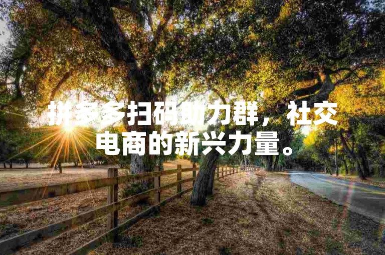 拼多多扫码助力群，社交电商的新兴力量。