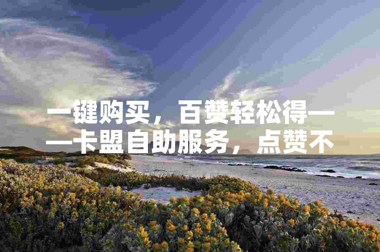 一键购买，百赞轻松得——卡盟自助服务，点赞不求人！
