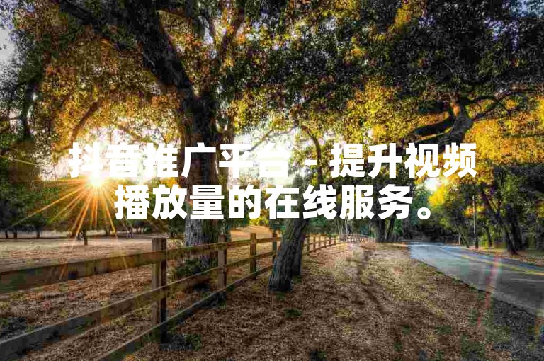 抖音推广平台 - 提升视频播放量的在线服务。