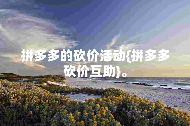 拼多多的砍价活动{拼多多砍价互助}。