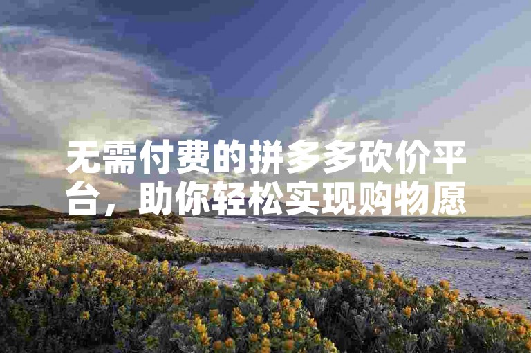无需付费的拼多多砍价平台，助你轻松实现购物愿望。