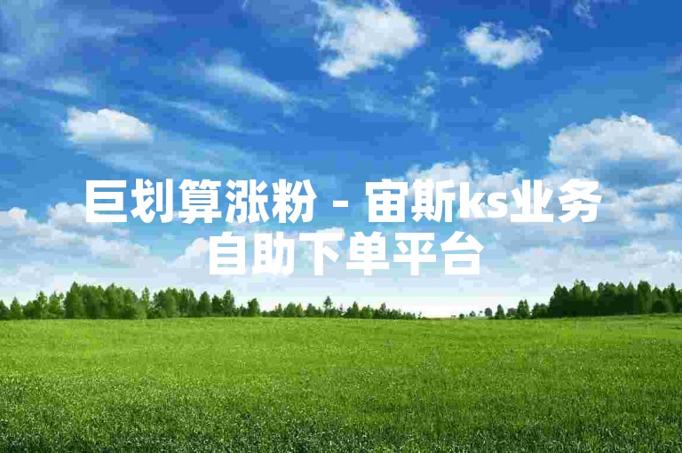 巨划算涨粉 - 宙斯ks业务自助下单平台