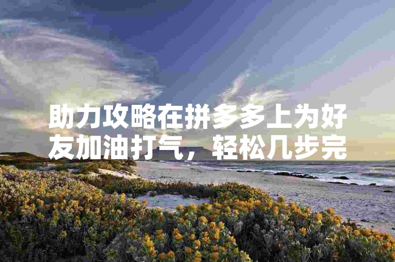 助力攻略在拼多多上为好友加油打气，轻松几步完成互助任务。