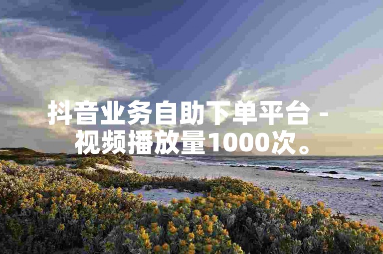 抖音业务自助下单平台 - 视频播放量1000次。