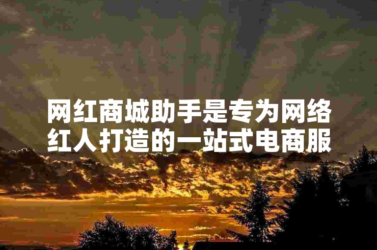 网红商城助手是专为网络红人打造的一站式电商服务平台。