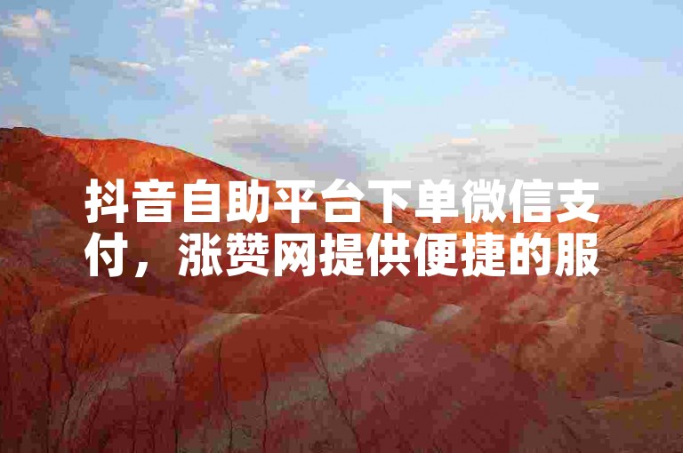 抖音自助平台下单微信支付，涨赞网提供便捷的服务体验。