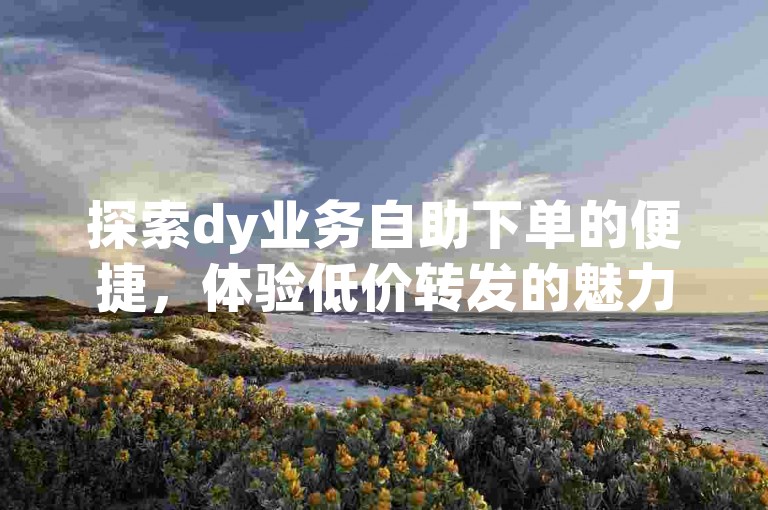 探索dy业务自助下单的便捷，体验低价转发的魅力，尽享超值优惠带来的惊喜。