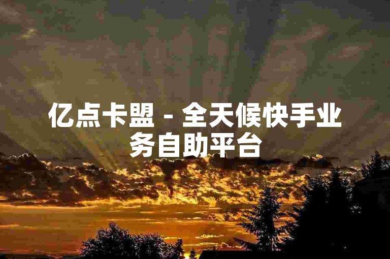 亿点卡盟 - 全天候快手业务自助平台