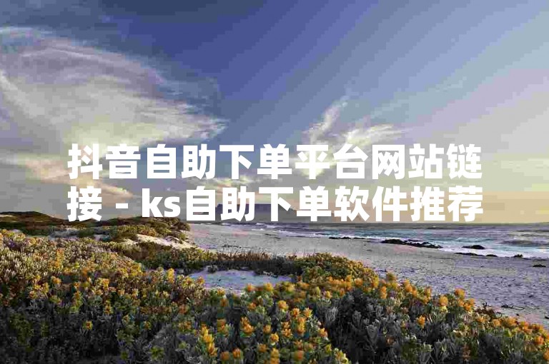 抖音自助下单平台网站链接 - ks自助下单软件推荐。