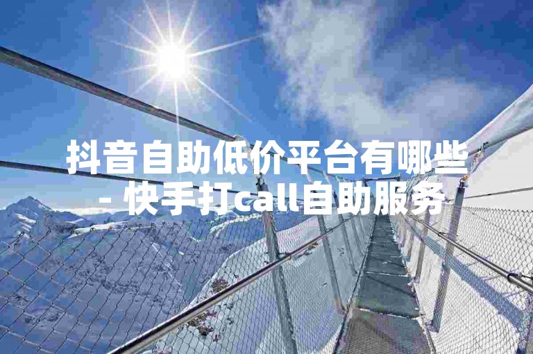 抖音自助低价平台有哪些 - 快手打call自助服务