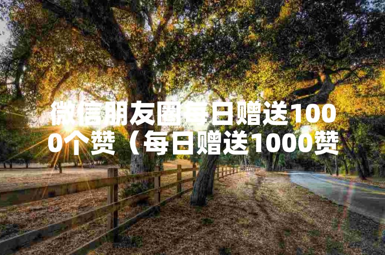 微信朋友圈每日赠送1000个赞（每日赠送1000赞的链接）。