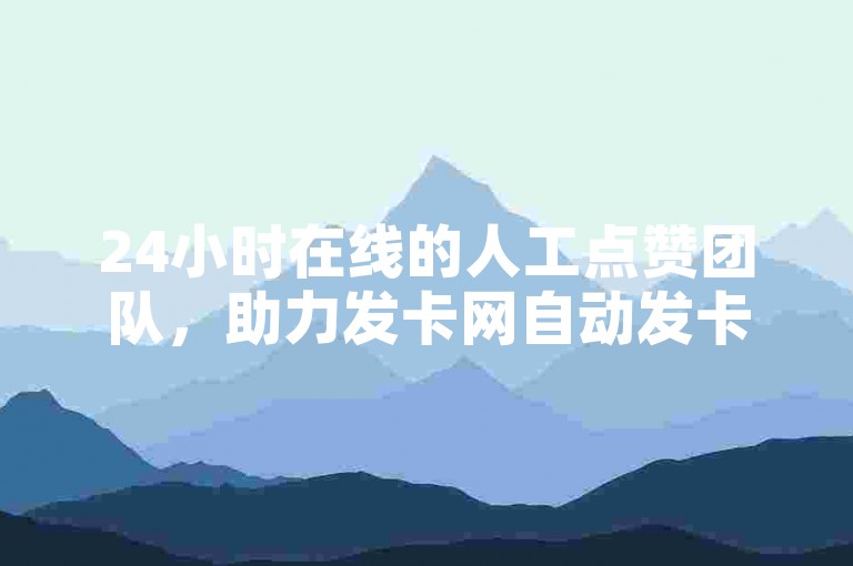 24小时在线的人工点赞团队，助力发卡网自动发卡平台高效运营。
