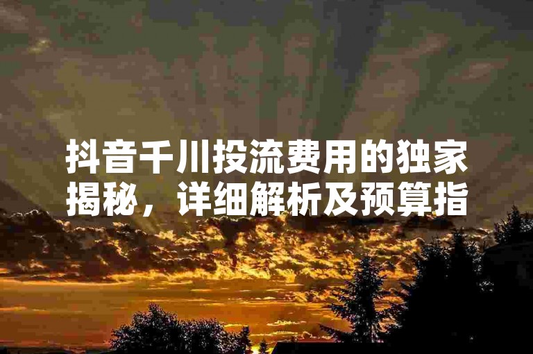 抖音千川投流费用的独家揭秘，详细解析及预算指南！2025必学。