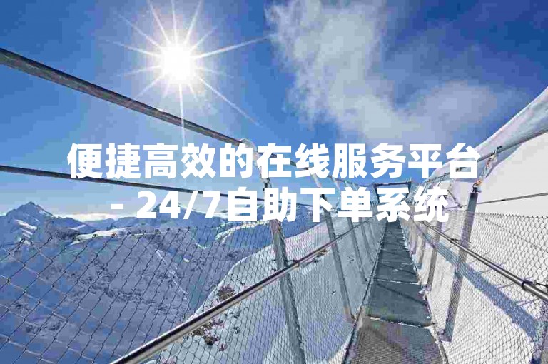 便捷高效的在线服务平台 - 24/7自助下单系统