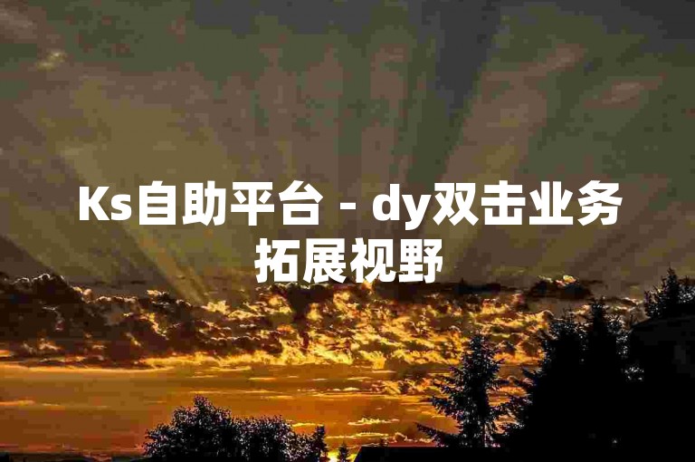 Ks自助平台 - dy双击业务拓展视野