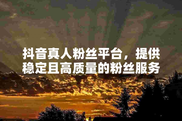 抖音真人粉丝平台，提供稳定且高质量的粉丝服务，确保粉丝永不流失，品质卓越有保障。