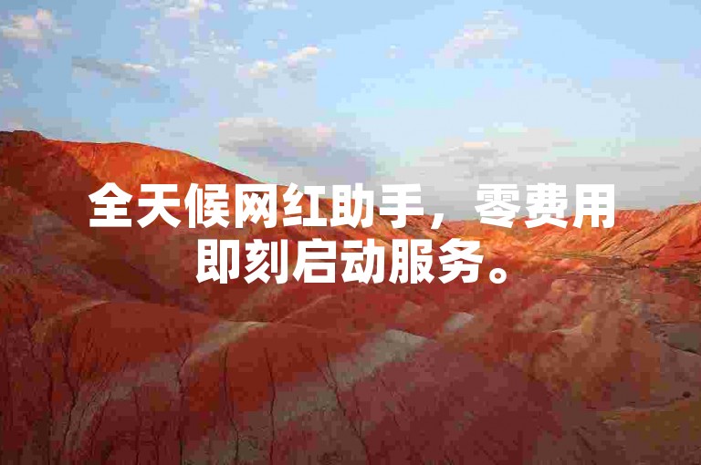 全天候网红助手，零费用即刻启动服务。