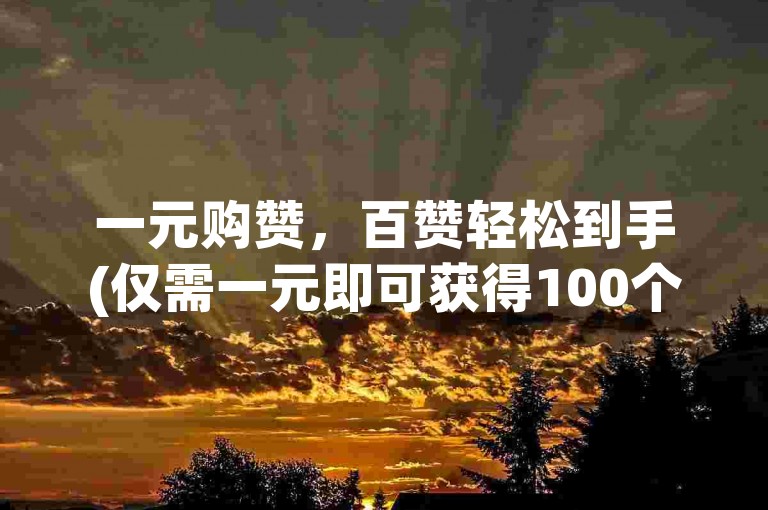 一元购赞，百赞轻松到手(仅需一元即可获得100个赞)。