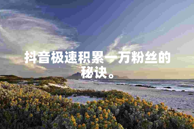 抖音极速积累一万粉丝的秘诀。