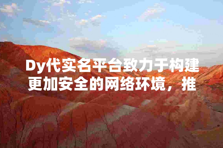 Dy代实名平台致力于构建更加安全的网络环境，推动实名认证技术的革新与发展。