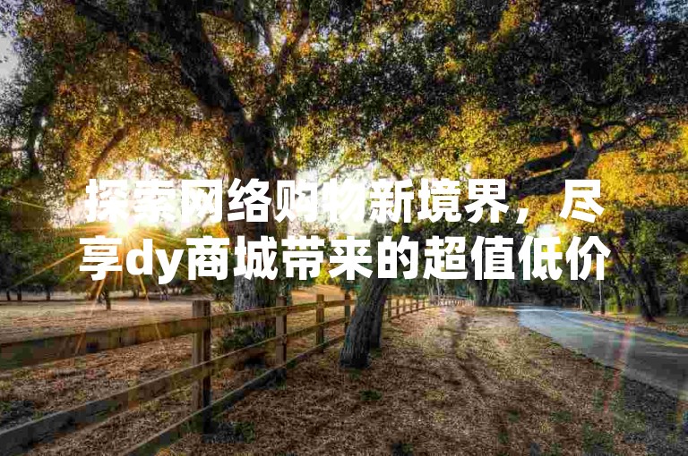 探索网络购物新境界，尽享dy商城带来的超值低价与稳定服务。
