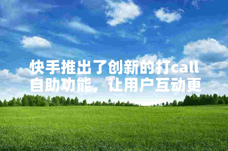 快手推出了创新的打call自助功能，让用户互动更加便捷。