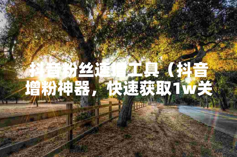 抖音粉丝速增工具（抖音增粉神器，快速获取1w关注者！）