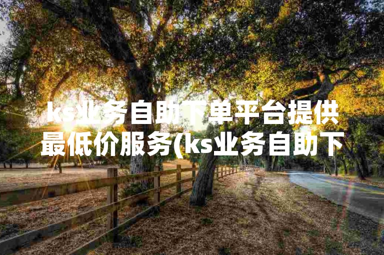 ks业务自助下单平台提供最低价服务(ks业务自助下单享最优价格)。