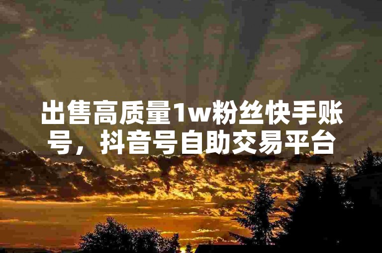 出售高质量1w粉丝快手账号，抖音号自助交易平台。