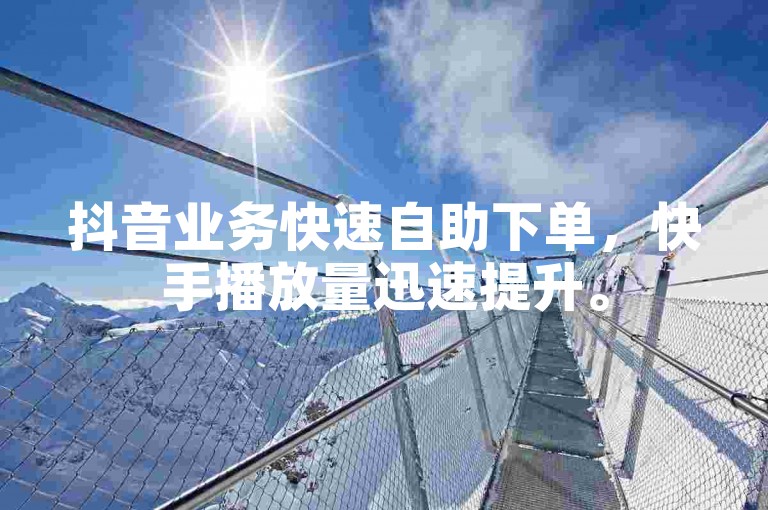 抖音业务快速自助下单，快手播放量迅速提升。