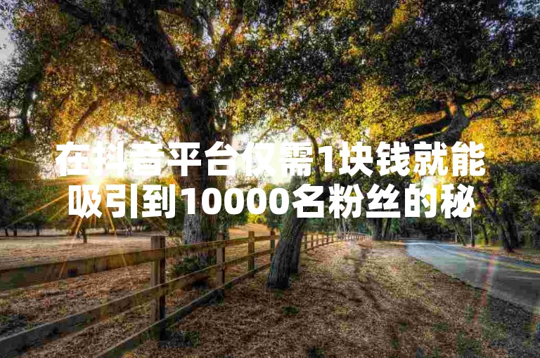 在抖音平台仅需1块钱就能吸引到10000名粉丝的秘诀，掌握哪些技巧可以在抖音上以低成本迅速积累大量关注者？！新手必学！
