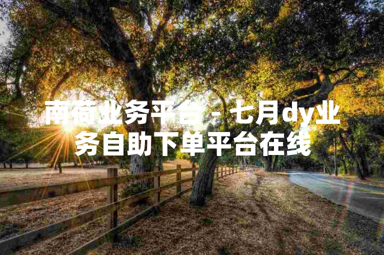 南荷业务平台 - 七月dy业务自助下单平台在线