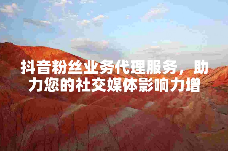 抖音粉丝业务代理服务，助力您的社交媒体影响力增长。