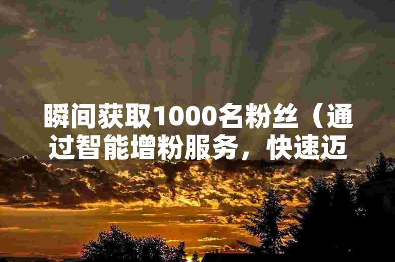 瞬间获取1000名粉丝（通过智能增粉服务，快速迈向成功之路）。