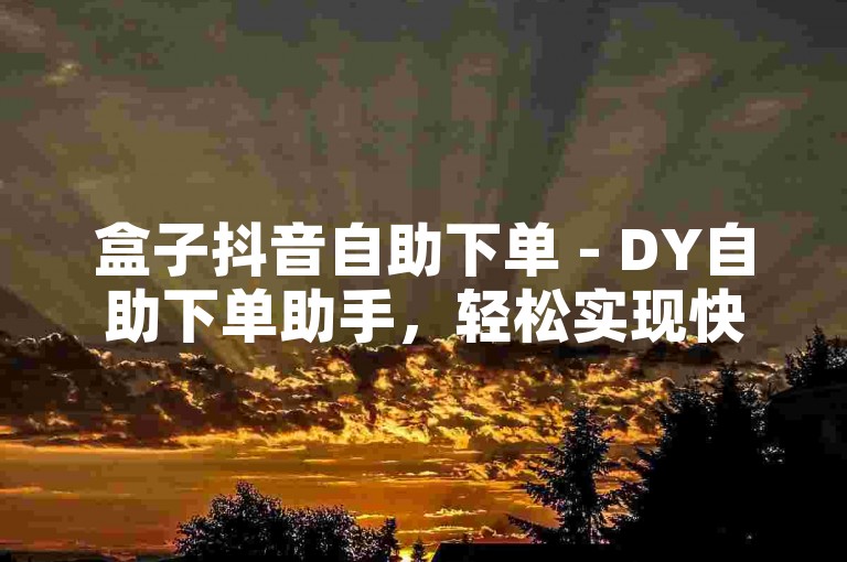 盒子抖音自助下单 - DY自助下单助手，轻松实现快速下单。