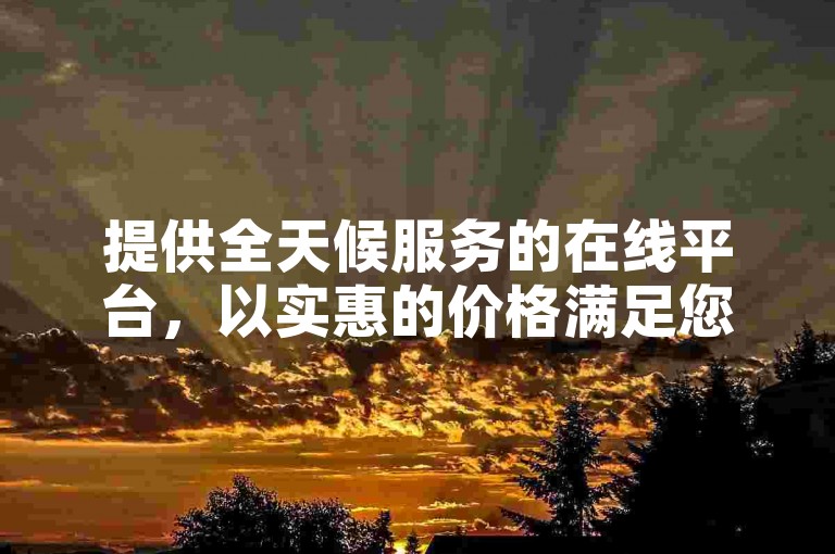 提供全天候服务的在线平台，以实惠的价格满足您的自助下单需求。