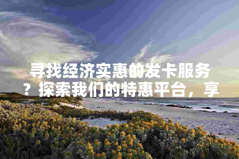 寻找经济实惠的发卡服务？探索我们的特惠平台，享受全网最低价的便捷下单体验。