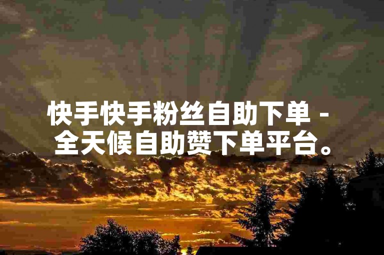 快手快手粉丝自助下单 - 全天候自助赞下单平台。