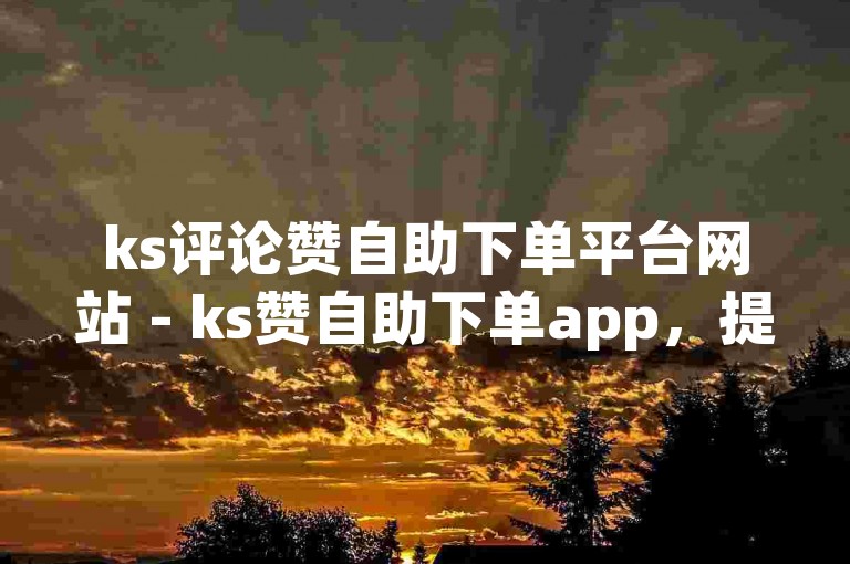 ks评论赞自助下单平台网站 - ks赞自助下单app，提供便捷的服务。