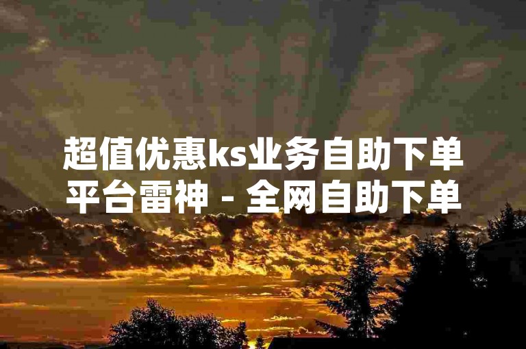 超值优惠ks业务自助下单平台雷神 - 全网自助下单平台dy