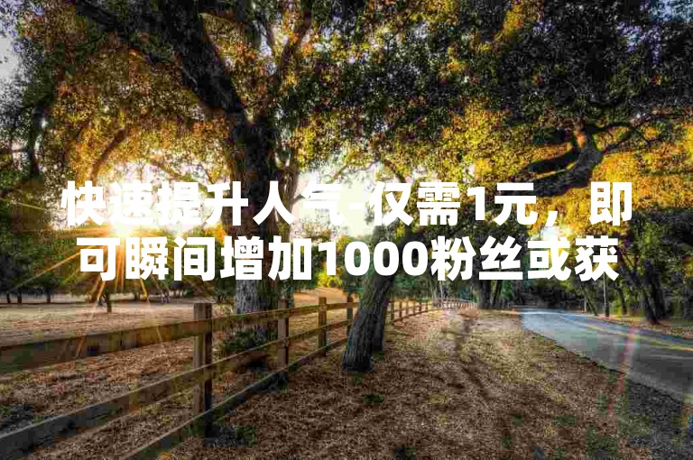 快速提升人气-仅需1元，即可瞬间增加1000粉丝或获得1000个点赞。