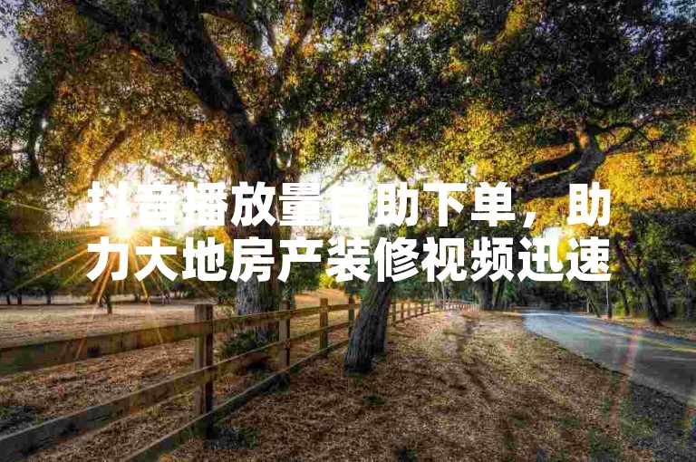 抖音播放量自助下单，助力大地房产装修视频迅速走红。