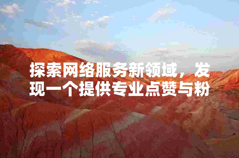 探索网络服务新领域，发现一个提供专业点赞与粉丝增长的自助平台，让你的社交媒体影响力迅速提升。