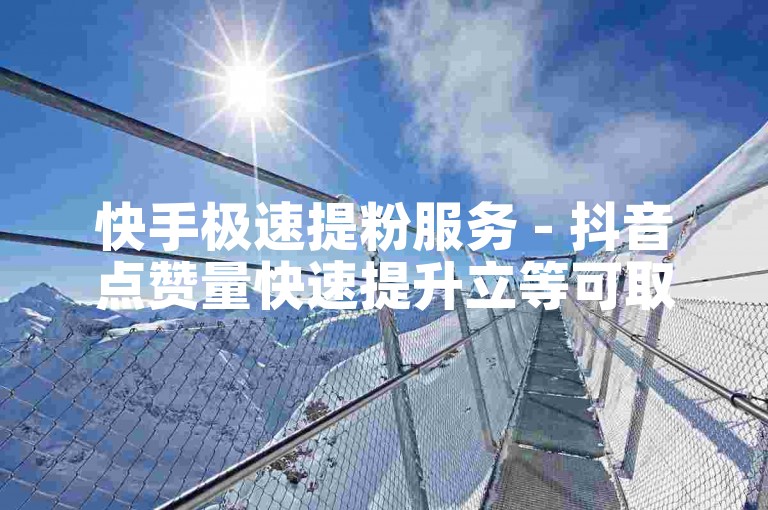 快手极速提粉服务 - 抖音点赞量快速提升立等可取