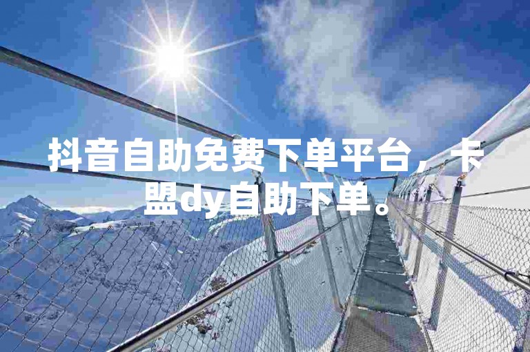 抖音自助免费下单平台，卡盟dy自助下单。
