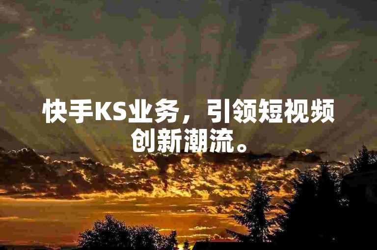 快手KS业务，引领短视频创新潮流。