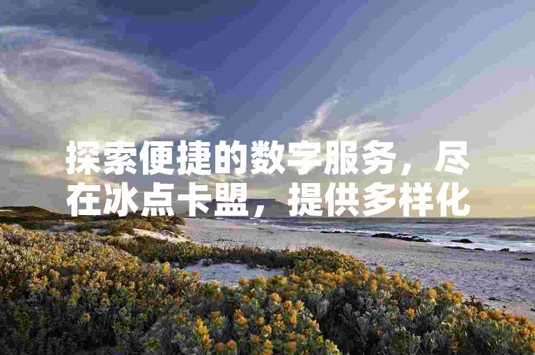 探索便捷的数字服务，尽在冰点卡盟，提供多样化的科技辅助资源。